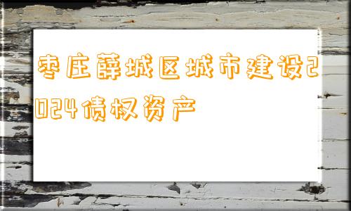 枣庄薛城区城市建设2024债权资产