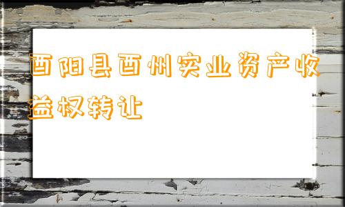 酉阳县酉州实业资产收益权转让