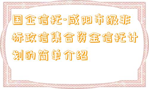 国企信托-咸阳市级非标政信集合资金信托计划的简单介绍