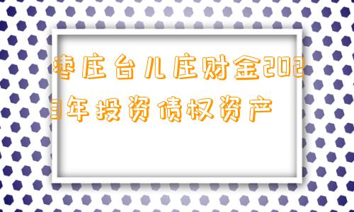 枣庄台儿庄财金2023年投资债权资产