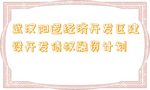 武汉阳逻经济开发区建设开发债权融资计划