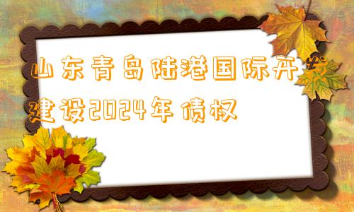 山东青岛陆港国际开发建设2024年债权