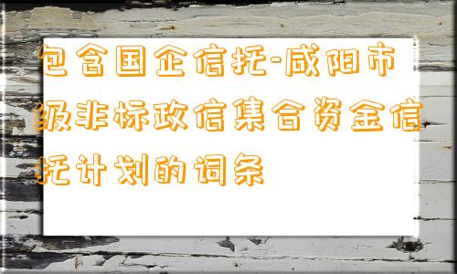 包含国企信托-咸阳市级非标政信集合资金信托计划的词条