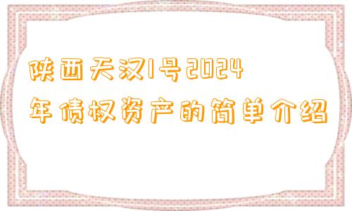 陕西天汉1号2024年债权资产的简单介绍