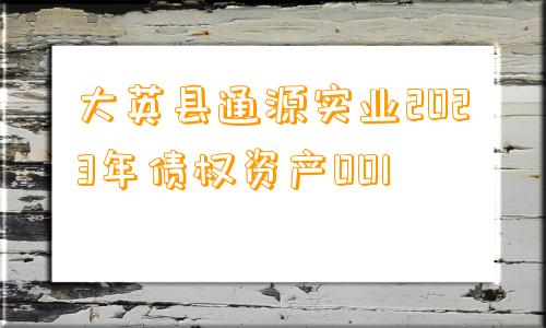 大英县通源实业2023年债权资产001