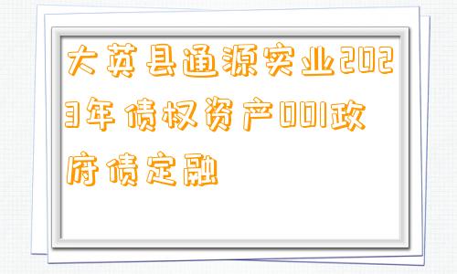 大英县通源实业2023年债权资产001政府债定融