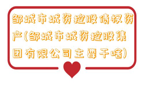 邹城市城资控股债权资产(邹城市城资控股集团有限公司主要干啥)