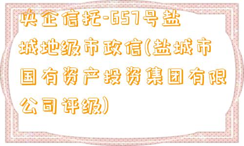 央企信托-657号盐城地级市政信(盐城市国有资产投资集团有限公司评级)