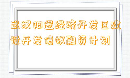 武汉阳逻经济开发区建设开发债权融资计划