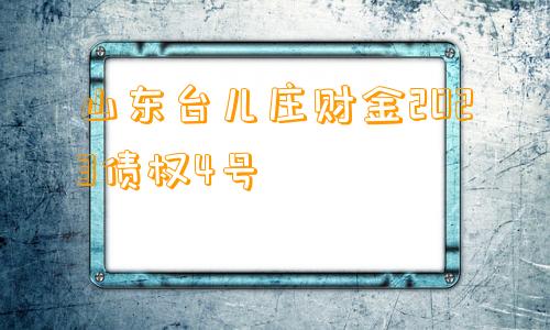 山东台儿庄财金2023债权4号