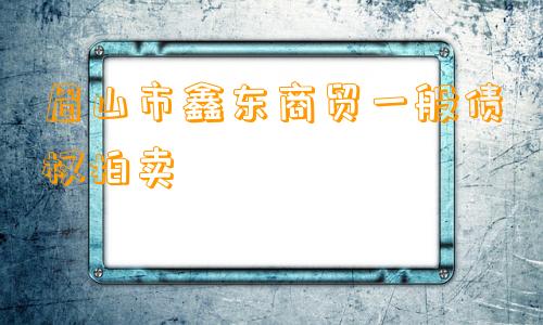 眉山市鑫东商贸一般债权拍卖