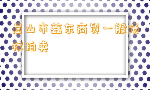 眉山市鑫东商贸一般债权拍卖