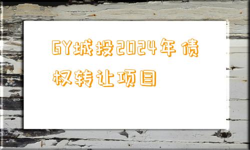 GY城投2024年债权转让项目