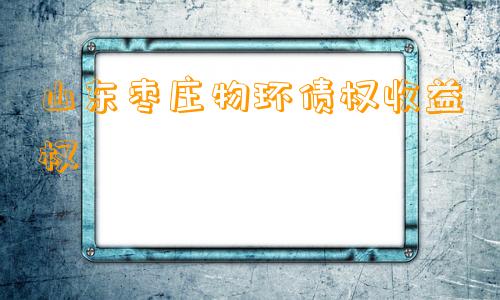 山东枣庄物环债权收益权