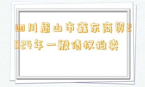 四川眉山市鑫东商贸2024年一般债权拍卖