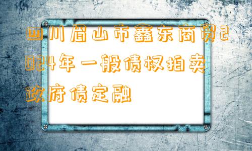 四川眉山市鑫东商贸2024年一般债权拍卖政府债定融