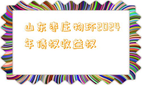 山东枣庄物环2024年债权收益权