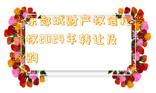 山东郯城财产权信托受益权2024年转让及回购