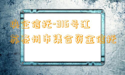 央企信托-316号江苏泰州市集合资金信托