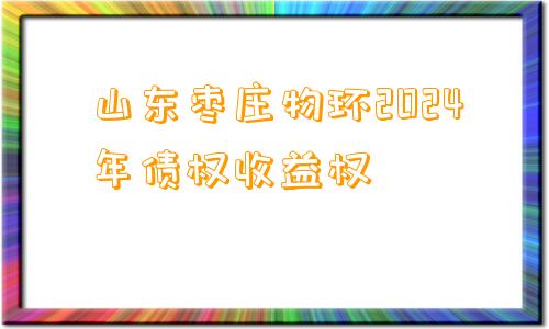 山东枣庄物环2024年债权收益权