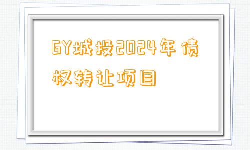 GY城投2024年债权转让项目