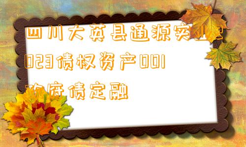 四川大英县通源实业2023债权资产001政府债定融