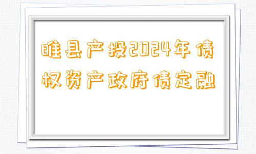 睢县产投2024年债权资产政府债定融