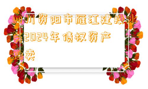 四川资阳市雁江建投水务2024年债权资产拍卖