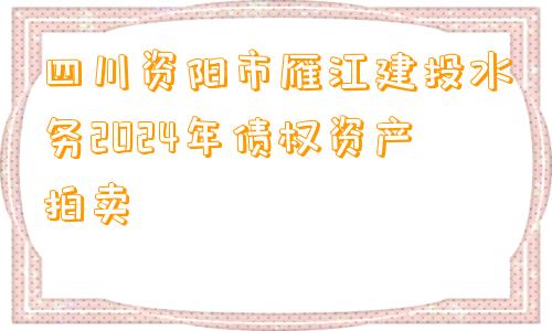 四川资阳市雁江建投水务2024年债权资产拍卖