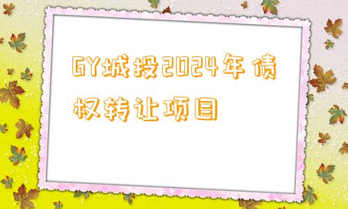 GY城投2024年债权转让项目