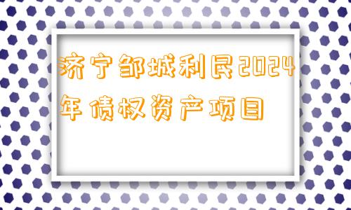 济宁邹城利民2024年债权资产项目