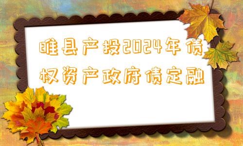 睢县产投2024年债权资产政府债定融