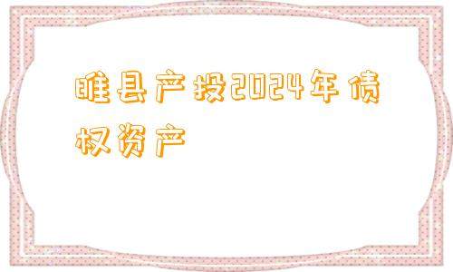 睢县产投2024年债权资产