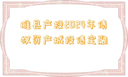 睢县产投2024年债权资产城投债定融