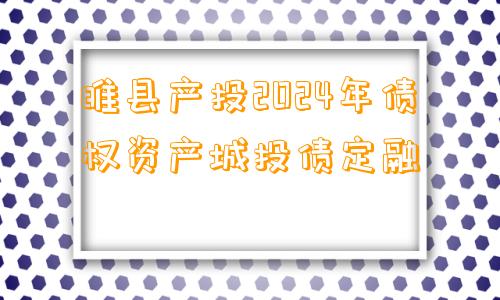 睢县产投2024年债权资产城投债定融