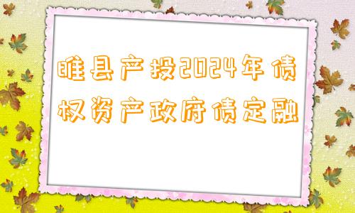 睢县产投2024年债权资产政府债定融