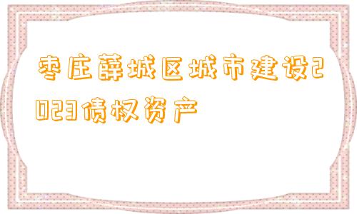 枣庄薛城区城市建设2023债权资产