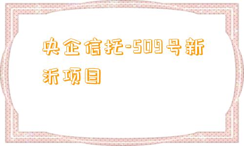 央企信托-509号新沂项目