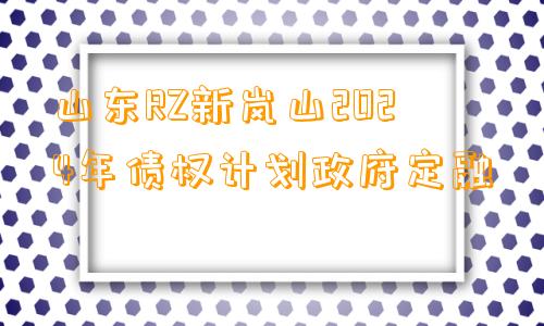 山东RZ新岚山2024年债权计划政府定融