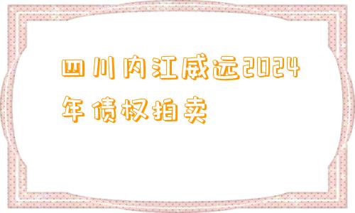 四川内江威远2024年债权拍卖