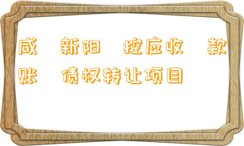 咸‮新阳‬控应收‮款账‬债权转让项目