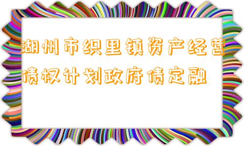 湖州市织里镇资产经营债权计划政府债定融