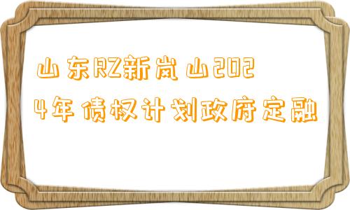 山东RZ新岚山2024年债权计划政府定融