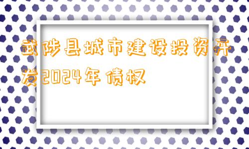 武陟县城市建设投资开发2024年债权