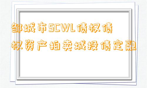 邹城市SCWL债权债权资产拍卖城投债定融