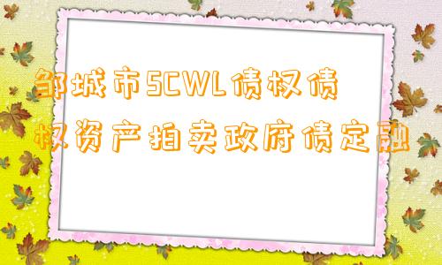 邹城市SCWL债权债权资产拍卖政府债定融