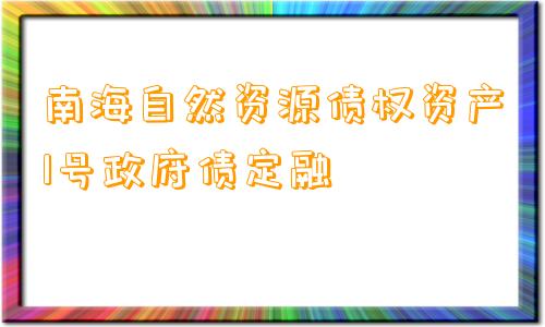 南海自然资源债权资产1号政府债定融