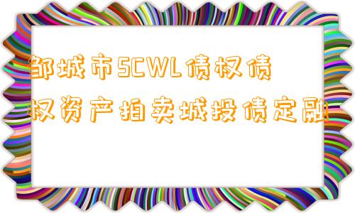 邹城市SCWL债权债权资产拍卖城投债定融