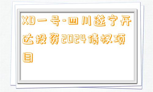 XD一号-四川遂宁开达投资2024债权项目