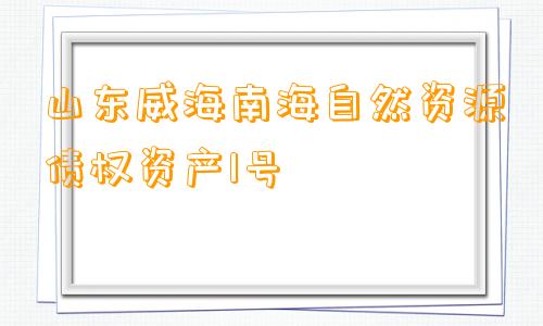 山东威海南海自然资源债权资产1号